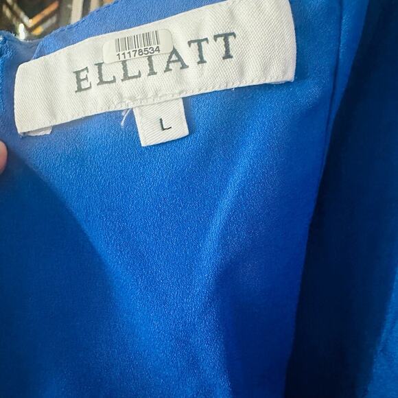 ELLIATT Women's Blue Olivia Cobalt Sheath Front Slit Midi Dress Size Large - Picture 11 of 14